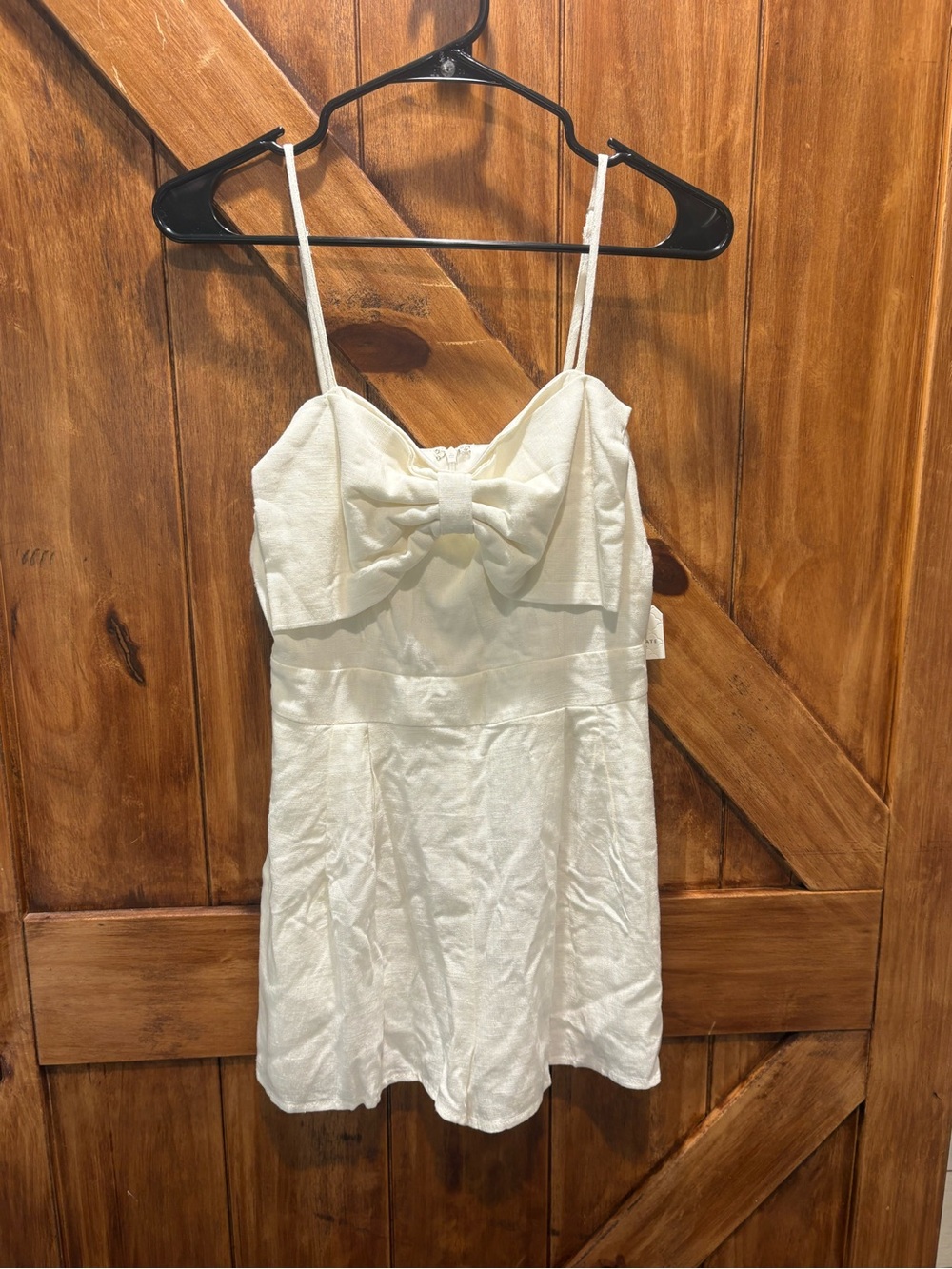 Altar'd State Ivory Bow-Front Camisole Slip Dress